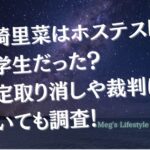 笹崎里菜はホステス時代大学生だった？内定取り消しや裁判についても調査！